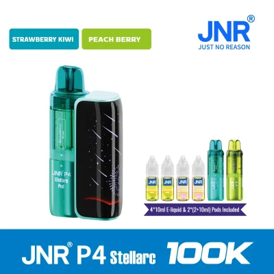 Strawberry Kiwi+Peach Berry | JNR Vape P4 Stellarc 100K Puffs Kit - Refillable & Replaceable Pod Vape